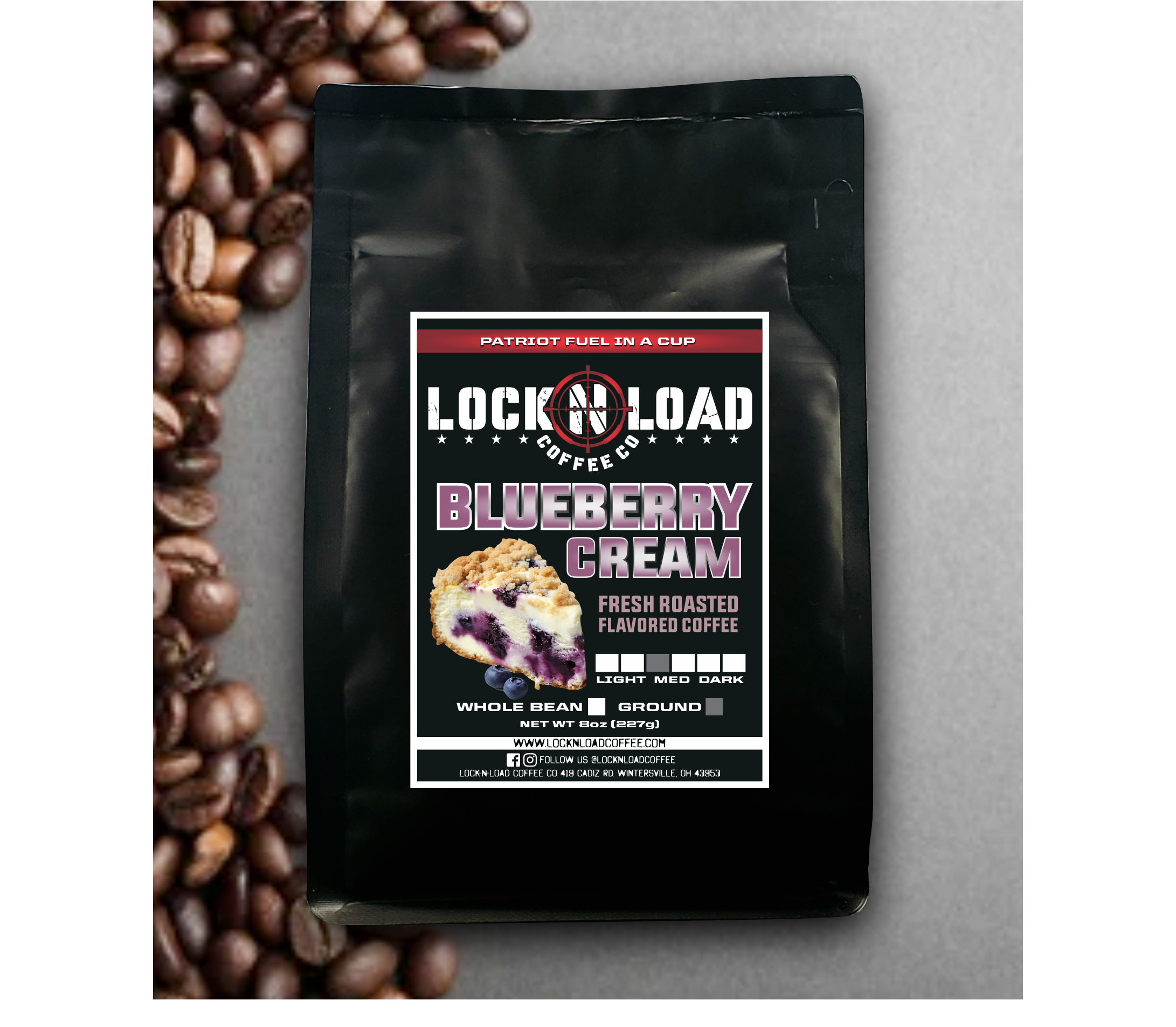 Load Cream BLUEBERRY CREAM FLAVORED COFFEE ~ Lock-n-Load Coffee Co – LOCK-N-LOAD ...
