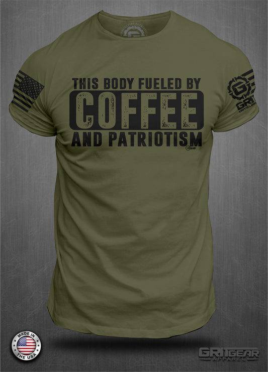 Fueled by Coffee and Patriotism T-Shirt