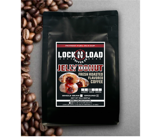 Jelly Donut FLAVORED COFFEE ~ Lock-n-Load Coffee Co